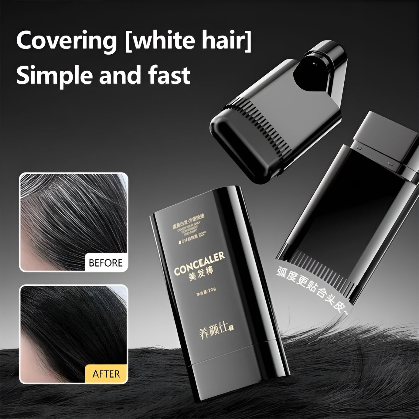 Hair Color Stick with Built-in-Comb